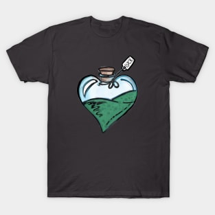 Good Luck Potion - green liquid in a heart bottle T-Shirt